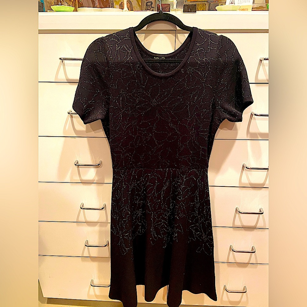New vintage black and gold Lurex sweater dress